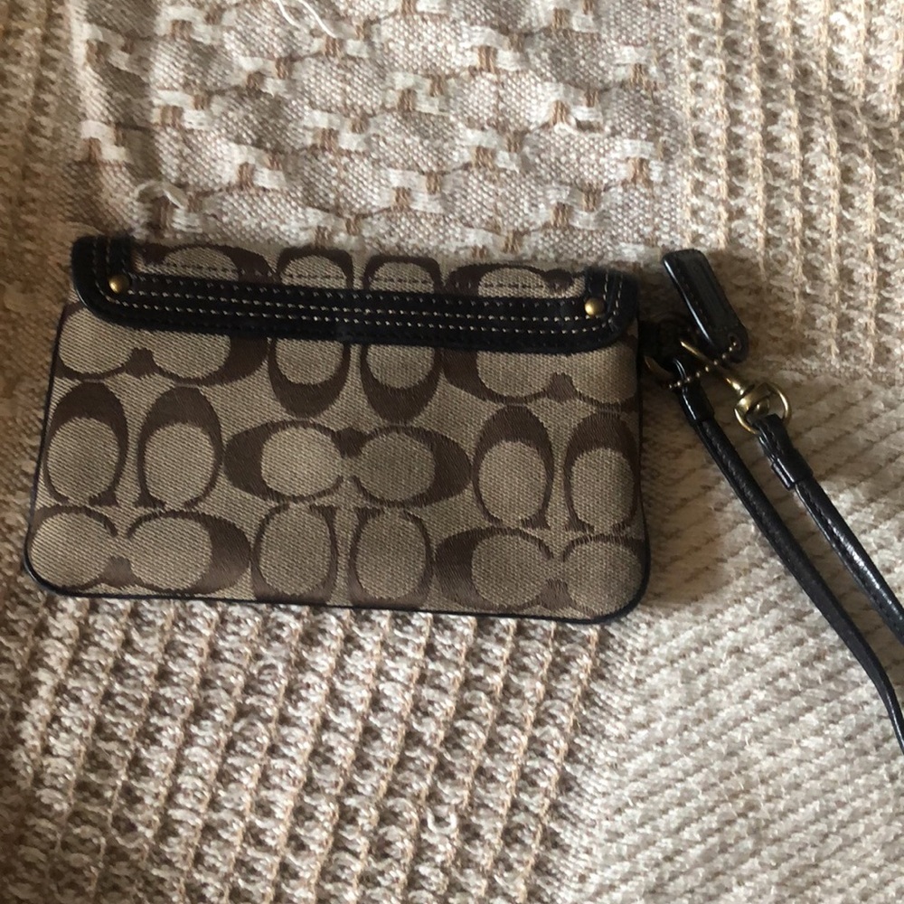 Coach wristlet, 7 inches by 4 1/4 Inches, brown and tan - Picture 2 of 3